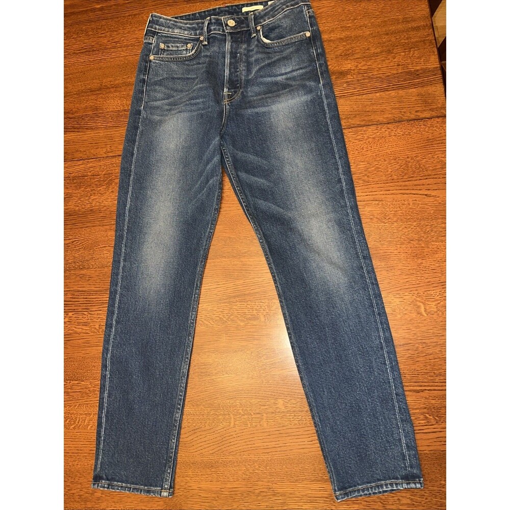 NoEnd Denim High Rise Slim Straight Leg Jeans, Size 30 Retail $172+ Button Fly